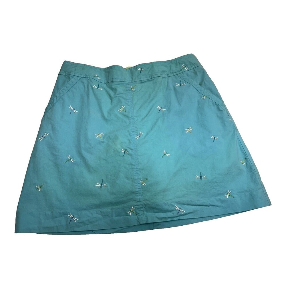 Lilly Pulitzer Skort Women's 8 Blue Embroidered Dragonflies Tennis Pickleball *